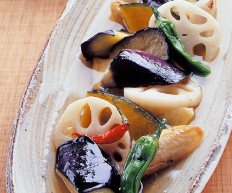 秋野菜の揚げびたし