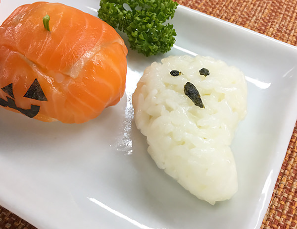 料理写真：ハロウィン手まり寿司