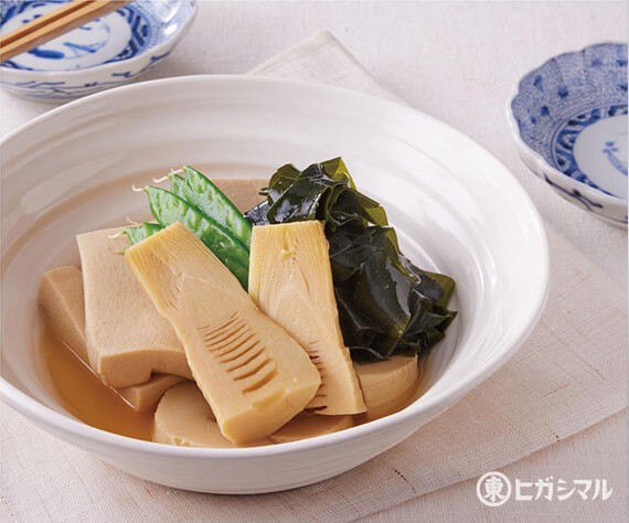 高野豆腐とたけのこの牡蠣だし醤油煮