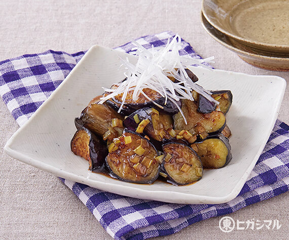 なすのピリ辛牡蠣だし醤油炒め