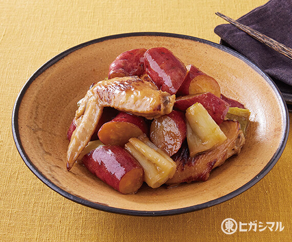 さつまいもと手羽先の牡蠣だし醤油煮