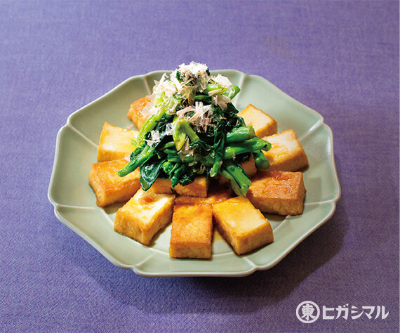 厚揚げと菜の花のバターしょうゆ焼き