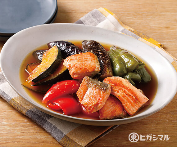 鮭と彩り野菜の焼きびたし