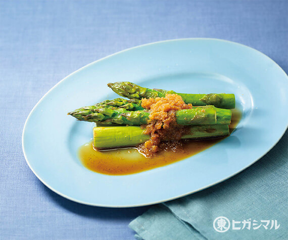 アスパラガスのしょうが焼き