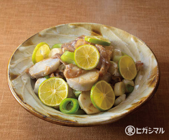 里いもと豚バラの淡口照り焼き